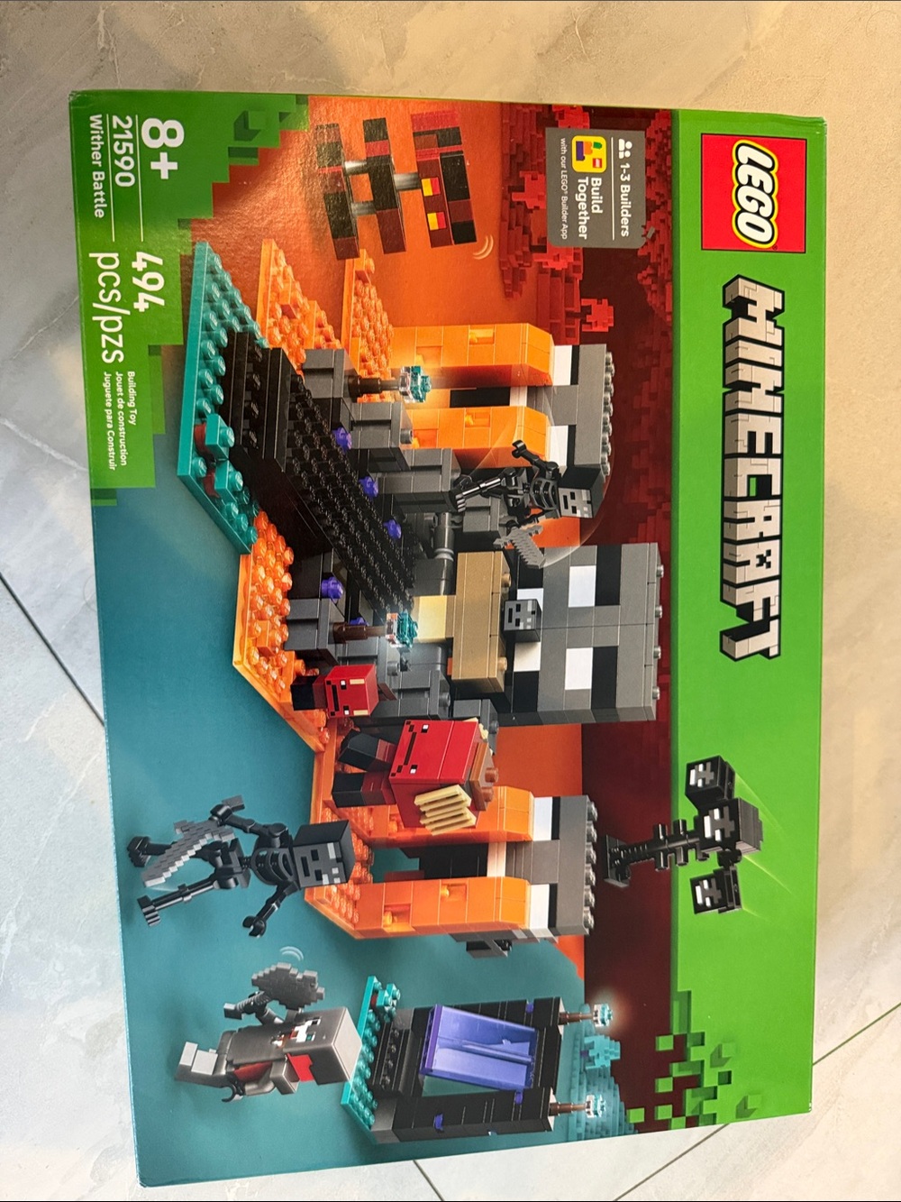 Lego Minecraft Nether Portal Playset - Orange, Black, Teal